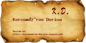 Korcsmáros Dorina névjegykártya