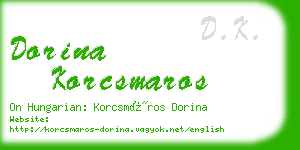 dorina korcsmaros business card